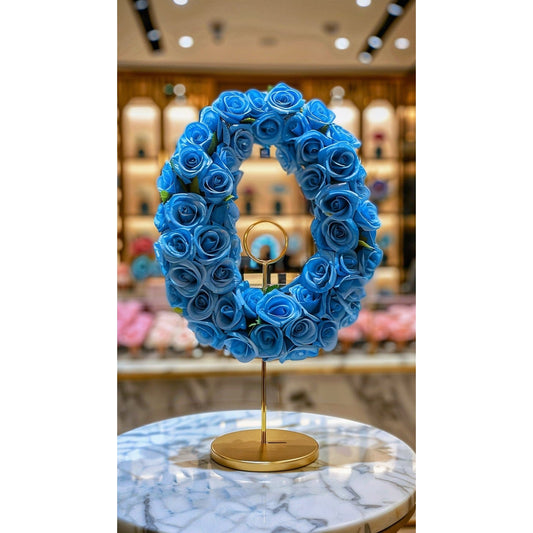 Standing Blue Rose Letter O Lamp - Imaginary Worlds