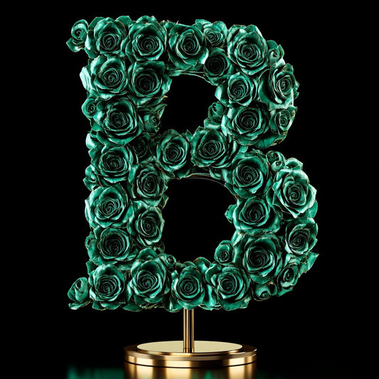 Standing Green Rose Letter B Lamp - Imaginary Worlds