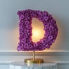 Standing Purple Rose Letter D Lamp - Imaginary Worlds