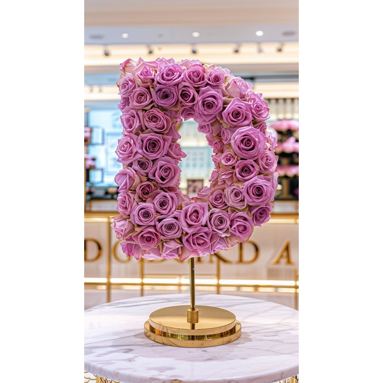 Standing Purple Rose Letter D Lamp - Imaginary Worlds