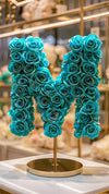 Standing Teal Rose Letter M Lamp - Imaginary Worlds