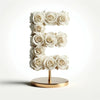 Standing White Rose Letter E Lamp - Imaginary Worlds