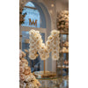 Standing White Rose Letter M Lamp - Imaginary Worlds