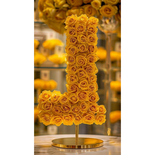 Standing Yellow Rose Letter L Lamp - Imaginary Worlds