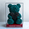 Teal Rose Bear with Black Roses Heart - Imaginary Worlds