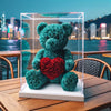 Teal Rose Bear with Red Roses Heart - Imaginary Worlds