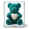 Teal Rose Bear with White Roses Heart - Imaginary Worlds