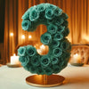 Teal Rose Eternal Number 3 Lamp - Imaginary Worlds