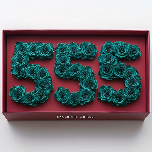 Teal Roses 555 Rose Box - Imaginary Worlds