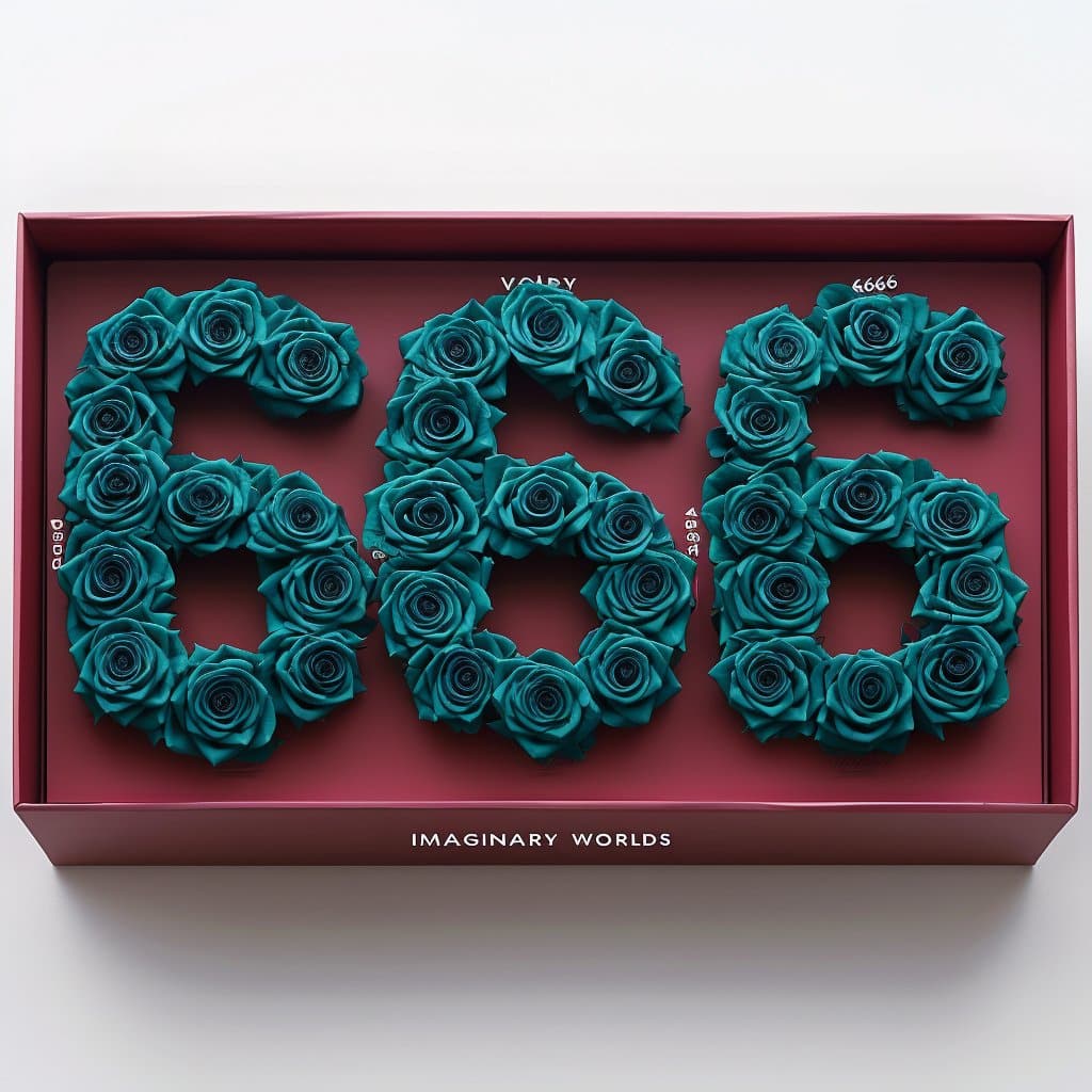 Teal Roses 666 Rose Box - Imaginary Worlds