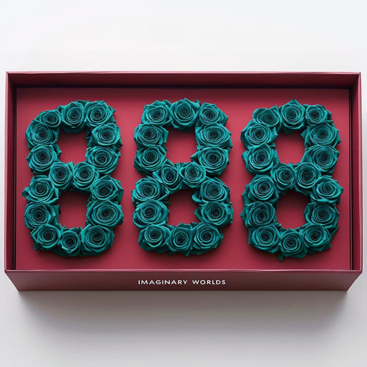 Teal Roses 888 Rose Box - Imaginary Worlds