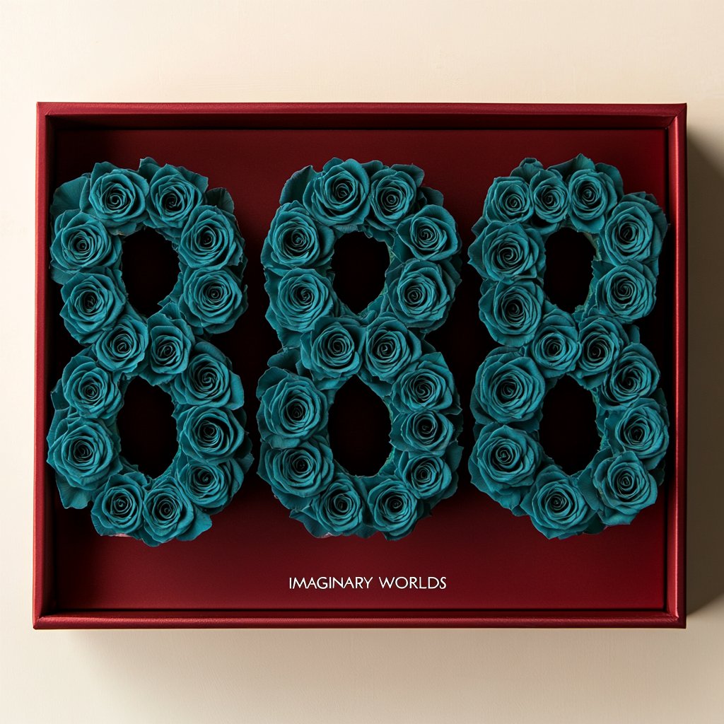 Teal Roses 888 Rose Box - Imaginary Worlds