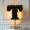 Thanatos Black Rose Letter T Lamp - Imaginary Worlds