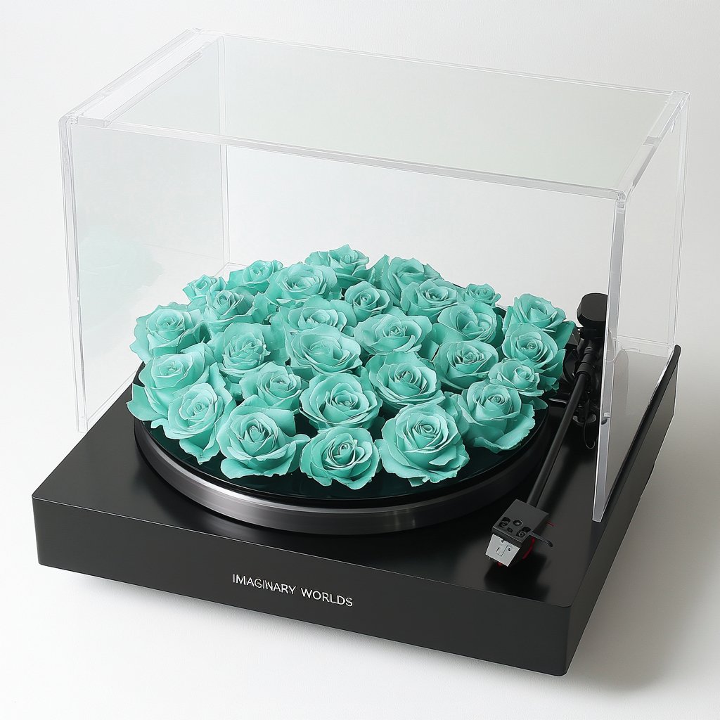 Tiffany Blue Rose Vinyl Speaker - Imaginary Worlds