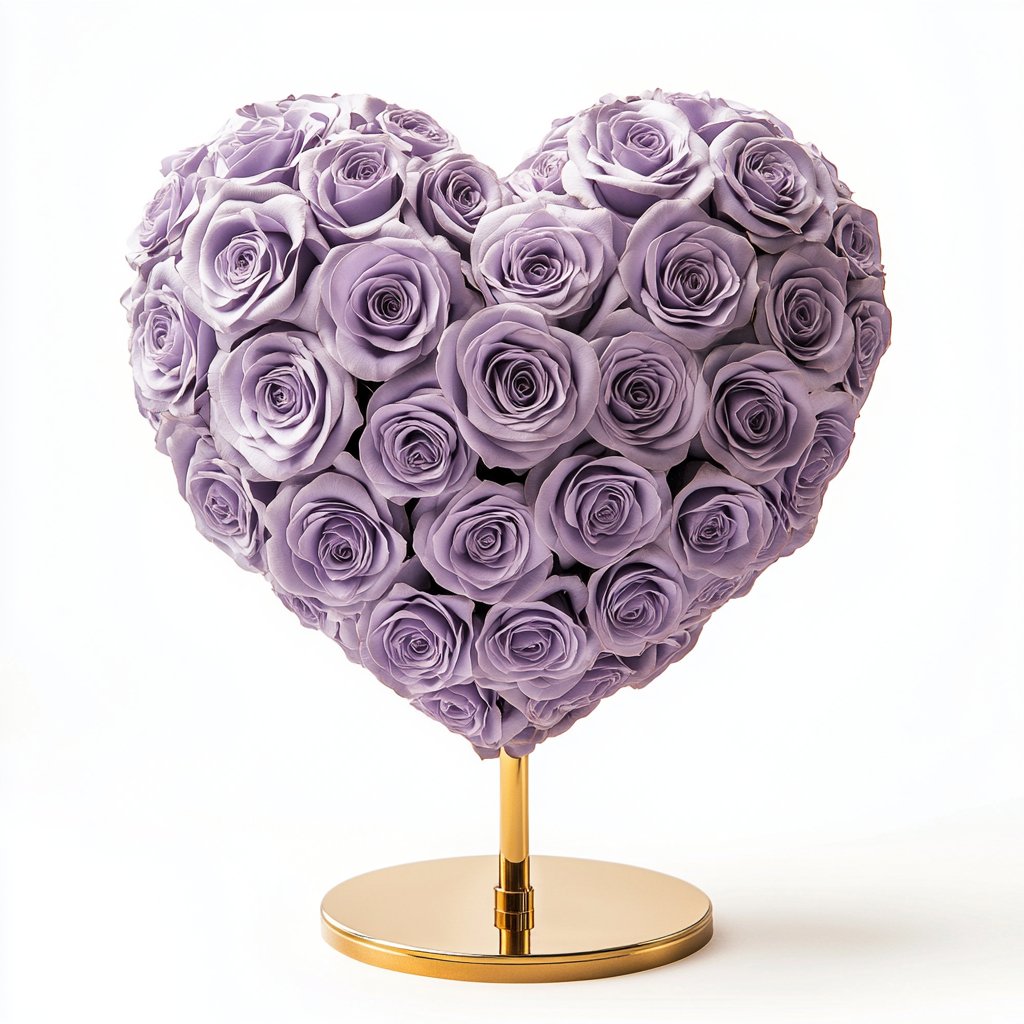 Tristan and Isolde Lavender Rose Heart Lamp - Imaginary Worlds