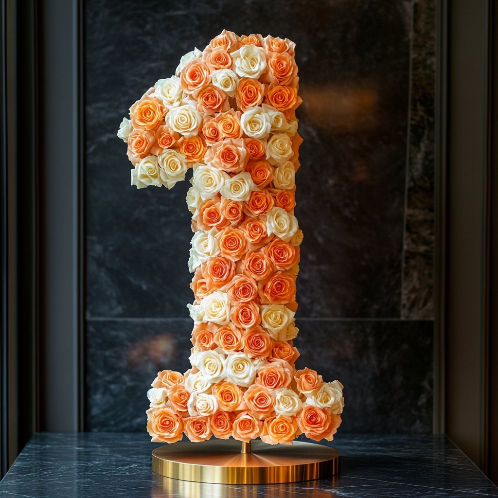 Two-tone number rose lamp - Imaginary Worlds
