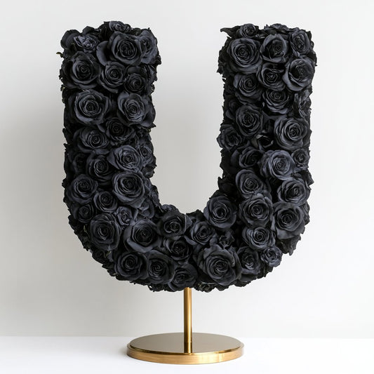 Urania Black Rose Letter U Lamp - Imaginary Worlds