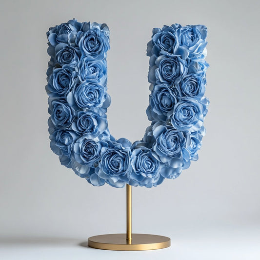 Urania Blue Rose Letter U Lamp - Imaginary Worlds