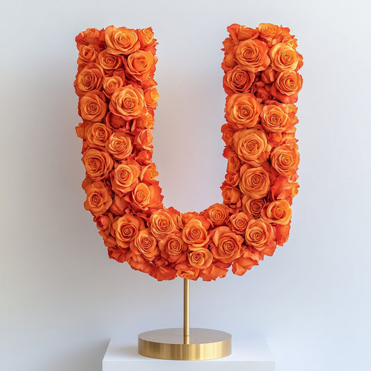 Urania Orange Rose Letter U Lamp - Imaginary Worlds