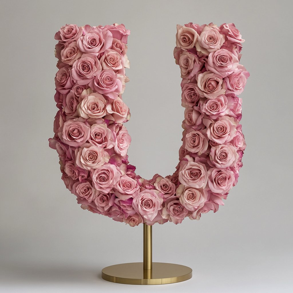 Urania Pink Rose Letter U Lamp - Imaginary Worlds