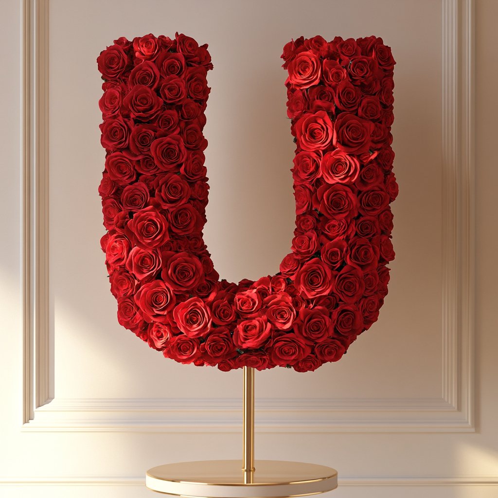 Urania Red Rose Letter U Lamp - Imaginary Worlds