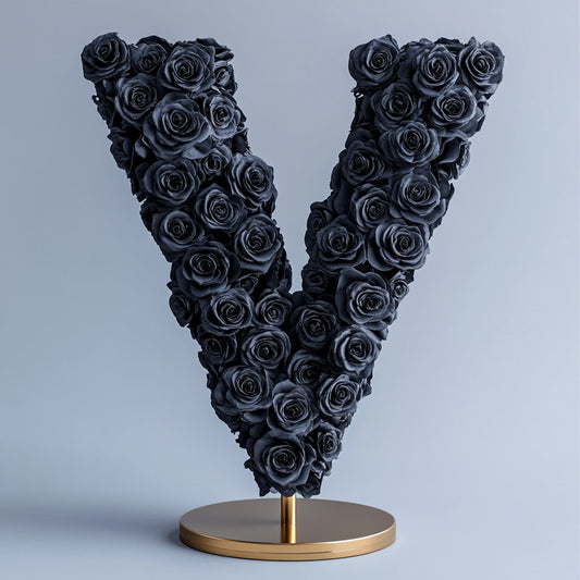 Venus Black Rose Letter V Lamp - Imaginary Worlds