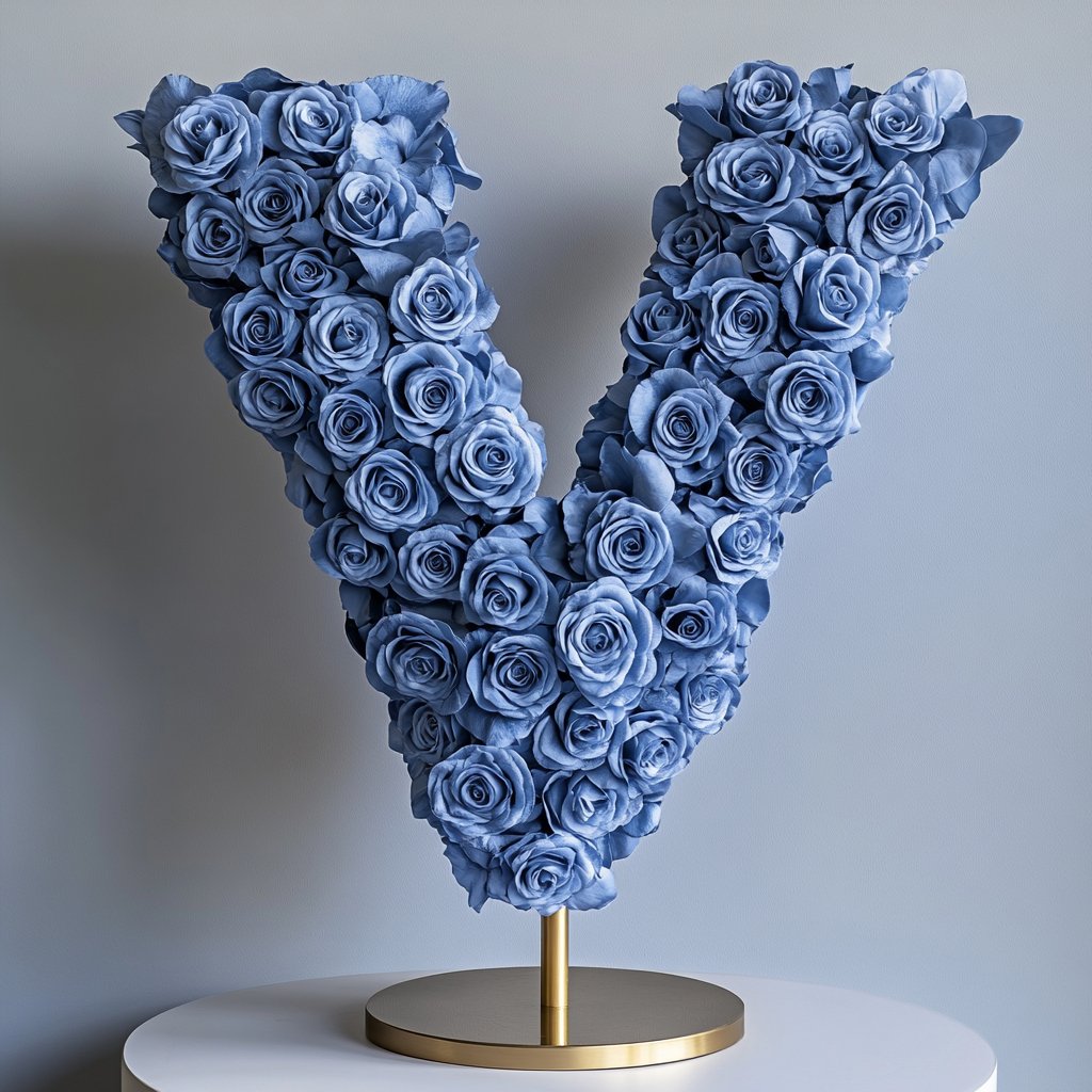 Venus Blue Rose Letter V Lamp - Imaginary Worlds