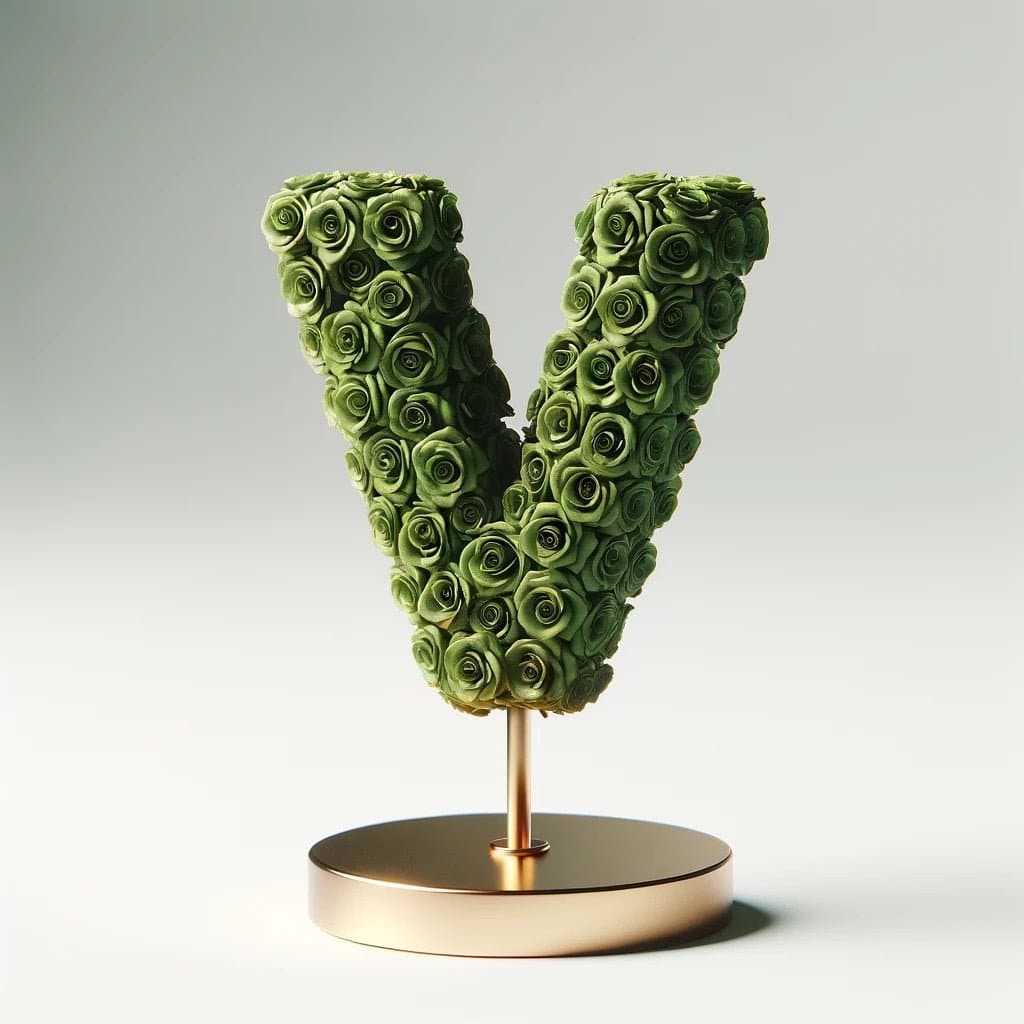 Venus Green Rose Letter V Lamp - Imaginary Worlds