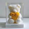 White Rose Bear with Yellow Roses Heart - Imaginary Worlds