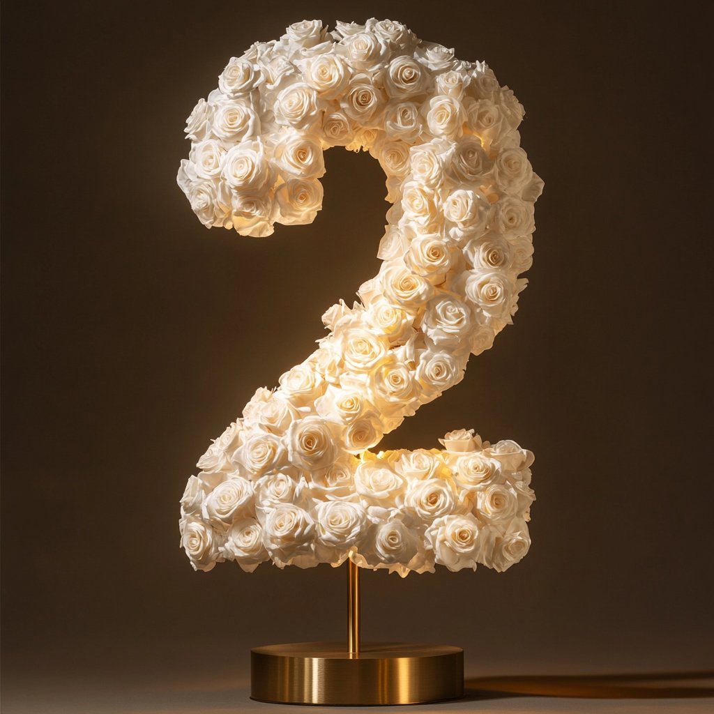 White Rose Eternal Number 2 Lamp - Imaginary Worlds