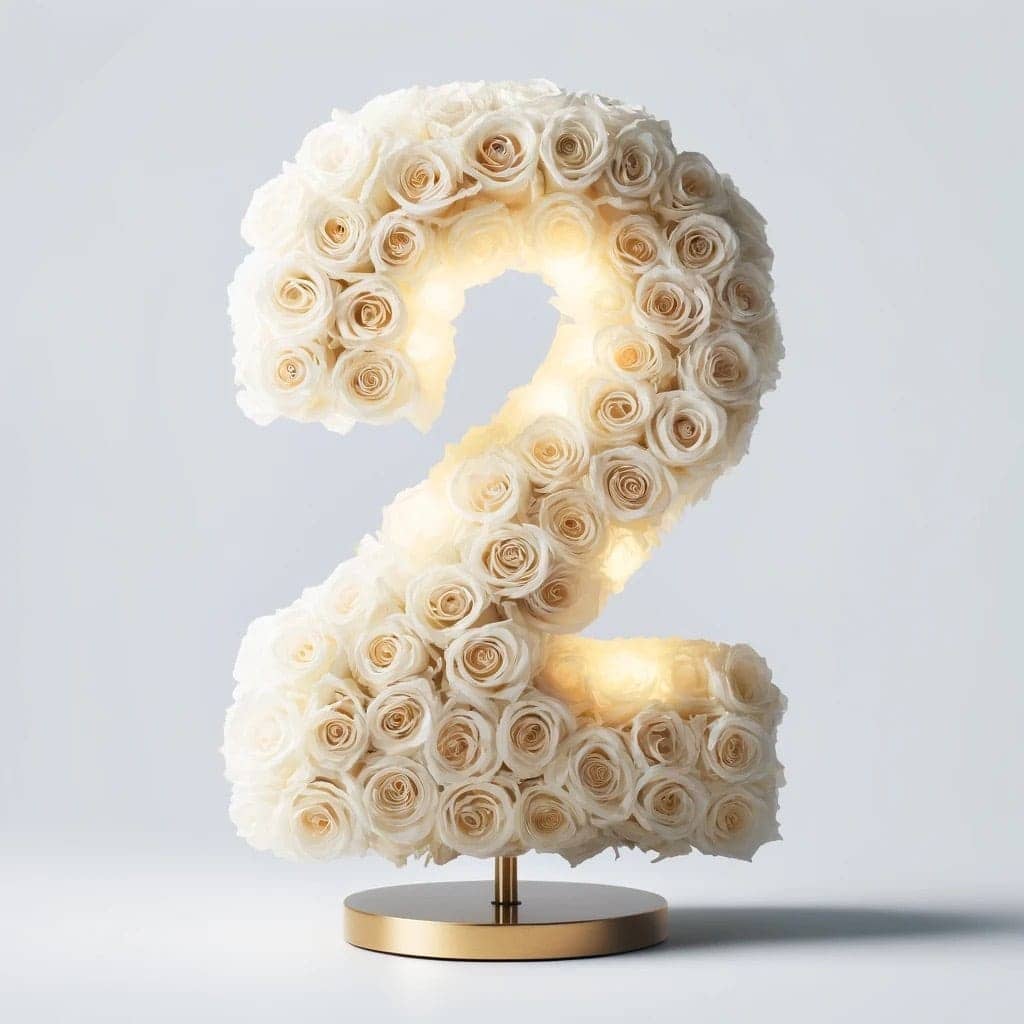 White Rose Eternal Number 2 Lamp - Imaginary Worlds