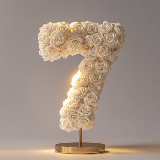 White Rose Eternal Number 7 Lamp - Imaginary Worlds