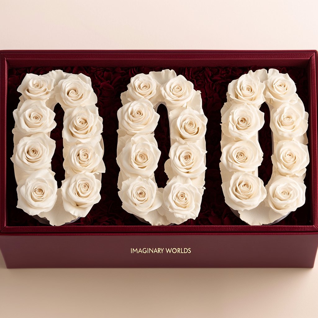 White Roses 000 Rose Box - Imaginary Worlds