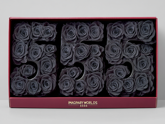 Caja de rosas negras 555