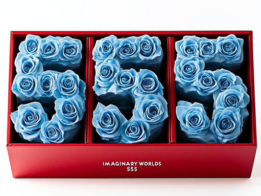 Caja de rosas azules 555