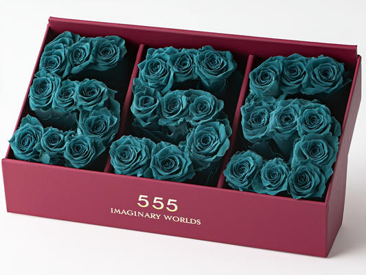 Teal Roses 555 Rose Box