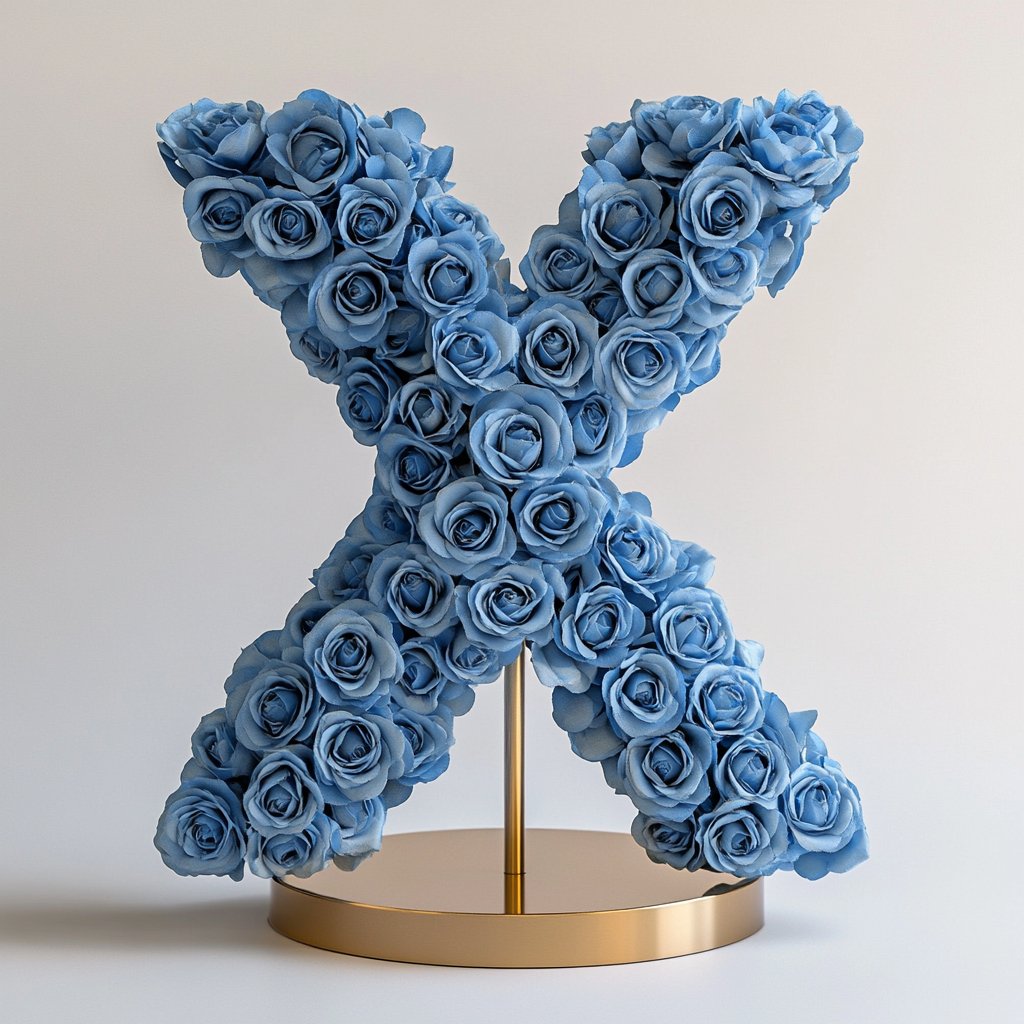 Xanthe Blue Rose Letter X Lamp - Imaginary Worlds