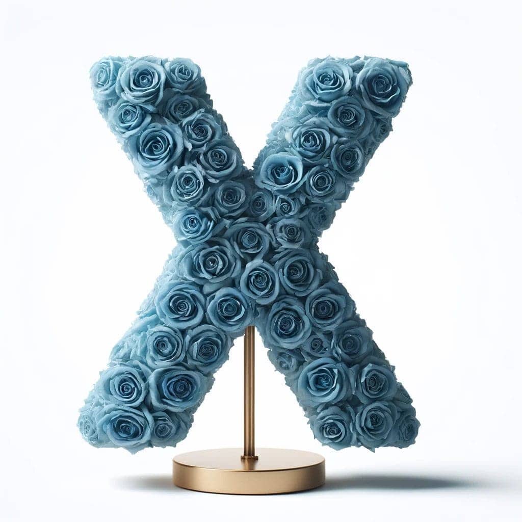 Xanthe Blue Rose Letter X Lamp - Imaginary Worlds