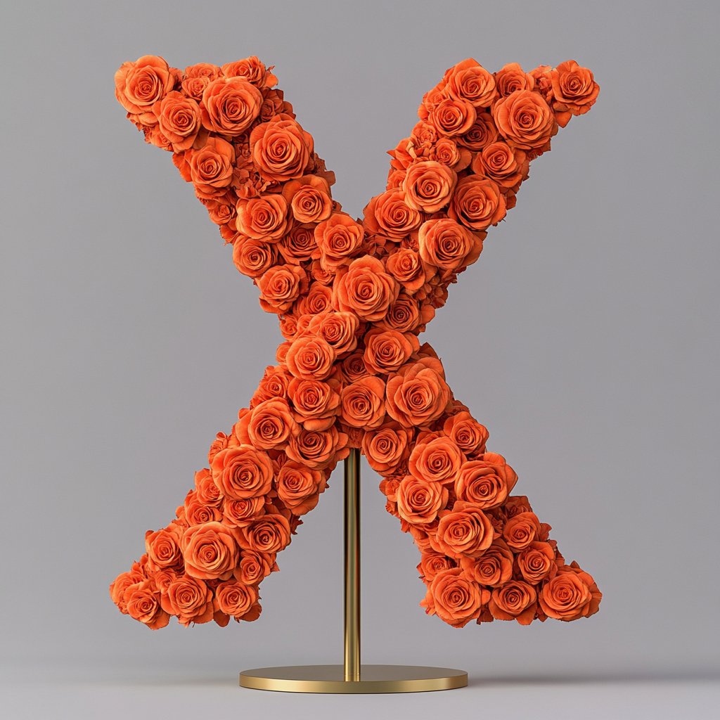 Xanthe Orange Rose Letter X Lamp - Imaginary Worlds