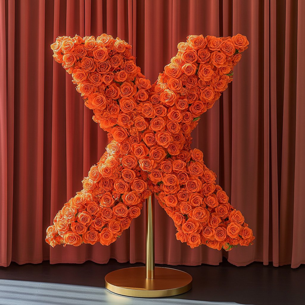 Xanthe Orange Rose Letter X Lamp - Imaginary Worlds