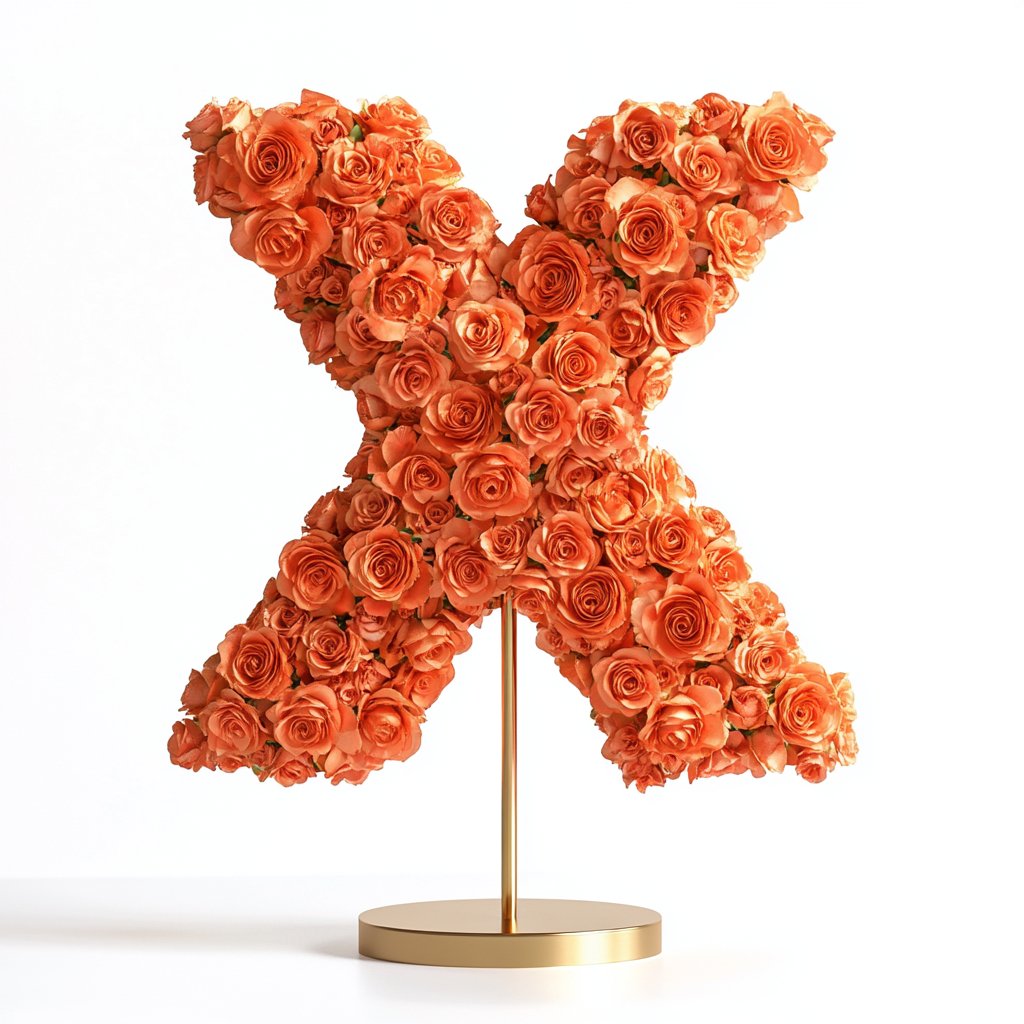 Xanthe Orange Rose Letter X Lamp - Imaginary Worlds