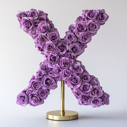 Xanthe Purple Rose Letter X Lamp - Imaginary Worlds