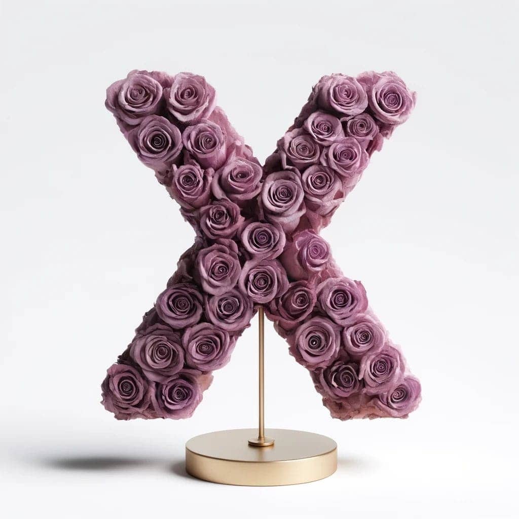 Xanthe Purple Rose Letter X Lamp - Imaginary Worlds