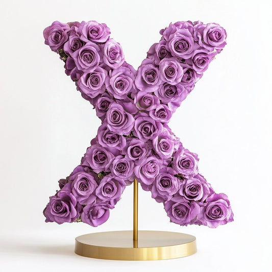 Xanthe Purple Rose Letter X Lamp - Imaginary Worlds