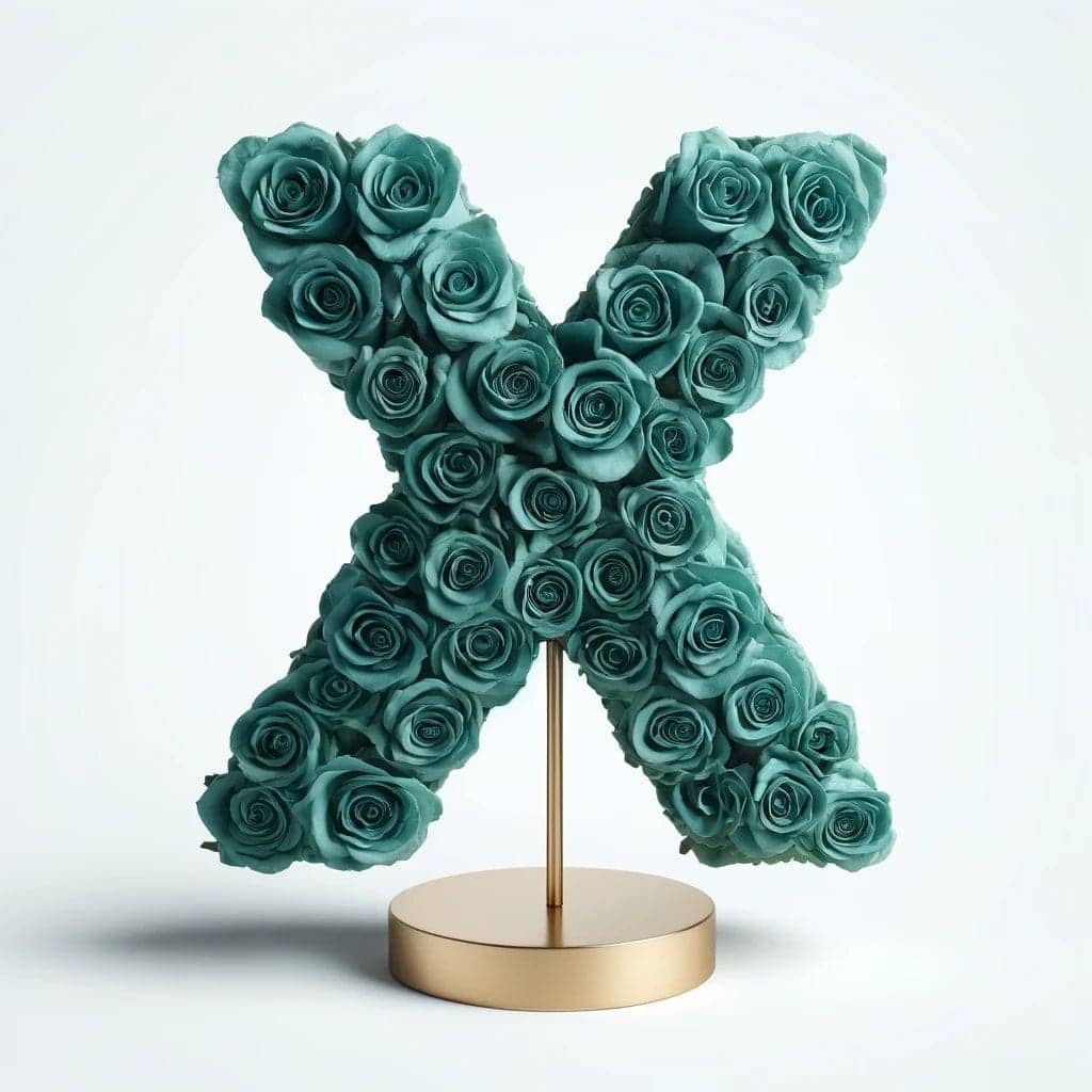 Xanthe Teal Rose Letter X Lamp - Imaginary Worlds