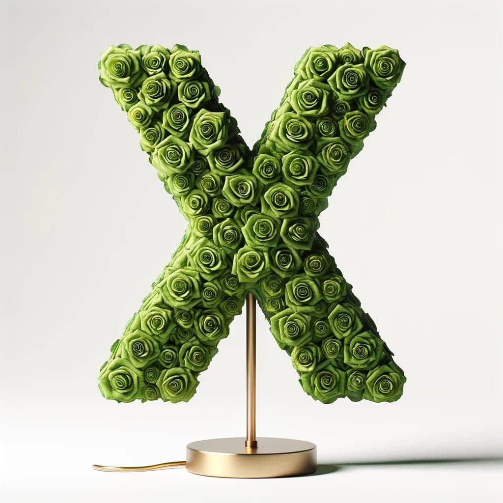 Xanthos Green Rose Letter X Lamp - Imaginary Worlds