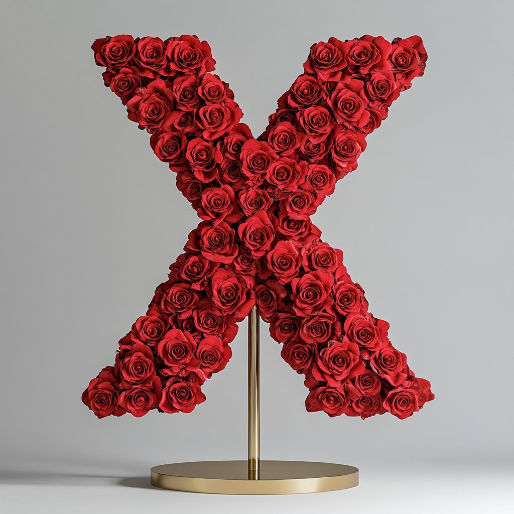 Xanthos Red Rose Letter X Lamp - Imaginary Worlds