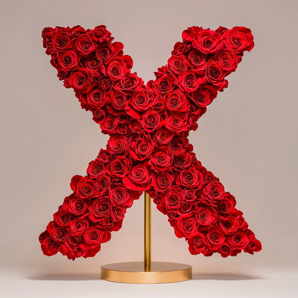 Xanthos Red Rose Letter X Lamp - Imaginary Worlds