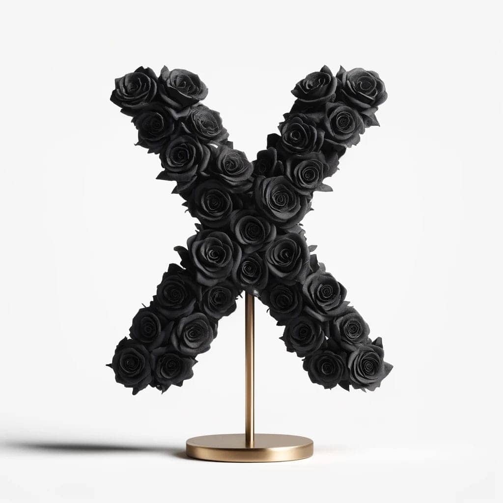 Xerxes Black Rose Letter X Lamp - Imaginary Worlds