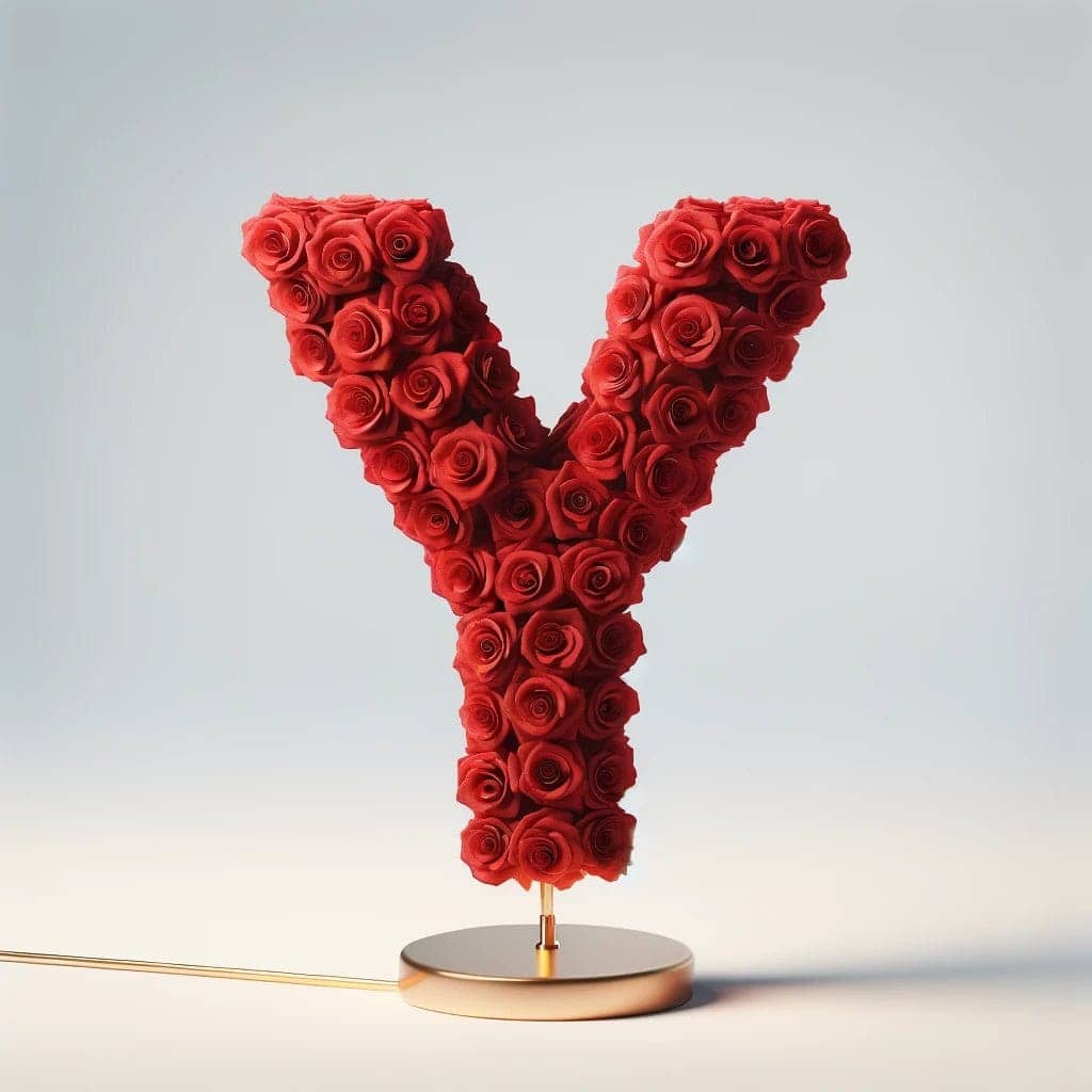 Yale Red Rose Letter Y Lamp - Imaginary Worlds